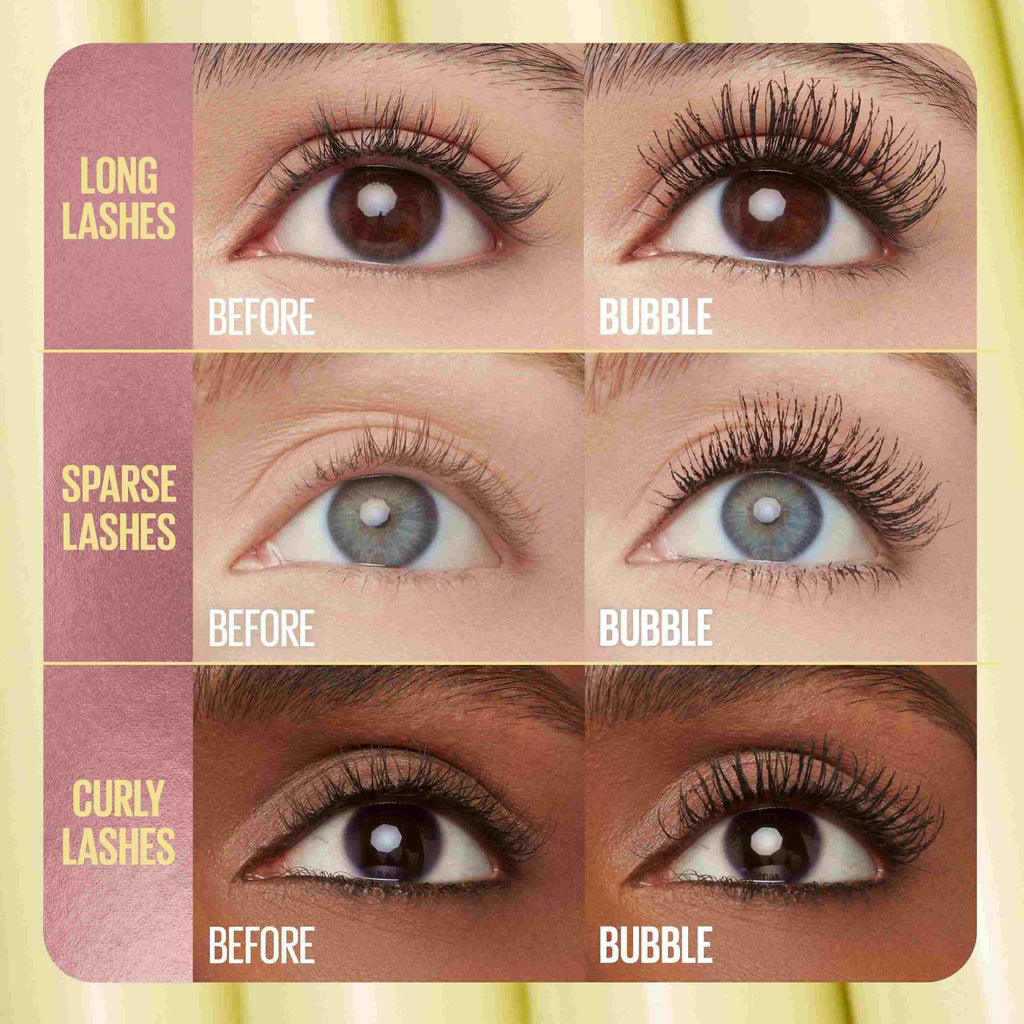 maybelline eye mascara colossal bubble before ATF after lash type