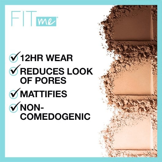 Maybellines Fit Me Non Comedogenic Powder reduces the look of pores and mattifies skin.