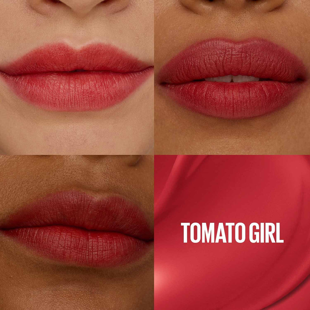 MAYBELLINE TEDDY TINT SHADE CARD NUDES TOMATO GIRL